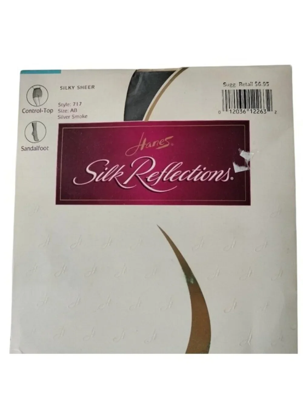 Vintage Hanes Silk Reflections Sandalfoot Hosiery, Size AB